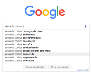 Completamiento de google.